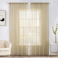MIULEE 2 Panels Sheer Curtains for Living Room 54 X 96 Inches Beige | Window by MIULEE