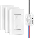 DEWENWILS Wireless Wall Light Switch Kit, 10A/1200W, No WiFi Needed Remote Control Switch for Small Appliance, Lamps, Lighting Fixture, No in-Wall Wiring, Long RF Range, 3 Pack Switches+1 Receiver