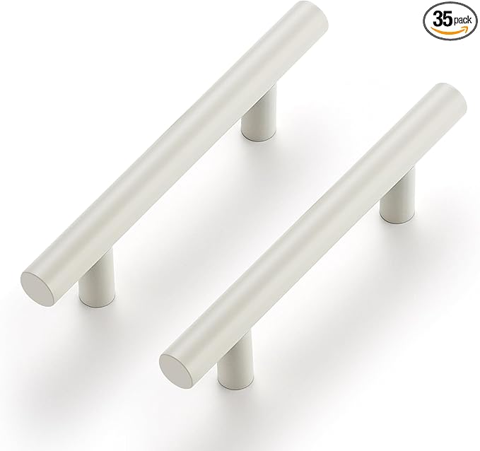 Ravinte 35 Pack | 5 Inch Cabinet Pulls White Stainless Steel Kitchen Drawer Pulls Cabinet Handles 5 InchLength, 3 Inch Hole Center