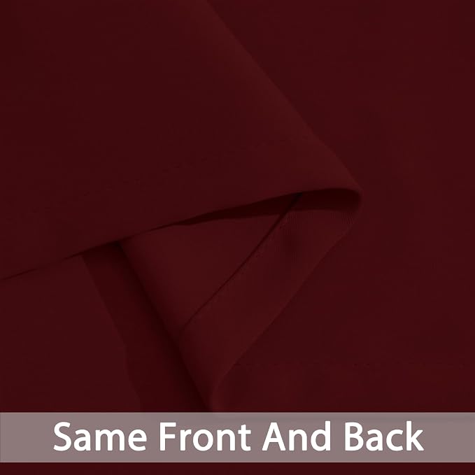 Yakamok Room Darkening Curtains 52x84 inch Length Wine Red-Living Room | 2 - Image 6