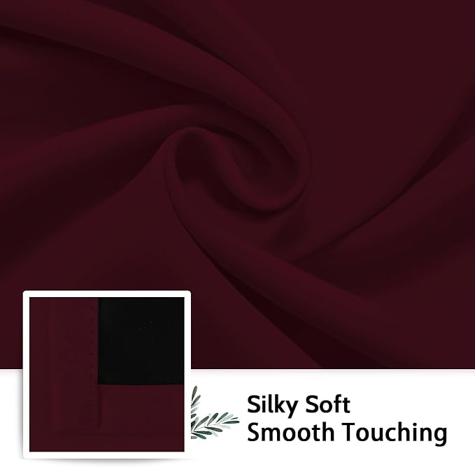 SimpleHome Burgundy Red 100% Blackout Curtains Room Darken Living Room 84 | - Image 7