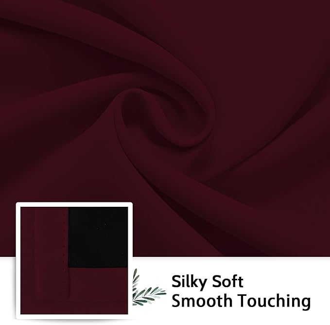 SimpleHome Wine red 100% Blackout Curtains Room Darkening Living Room 84L | - Image 7