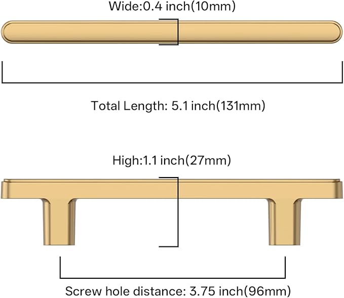 2244 10 Pack 3.75 Inch(96mm) Kitchen Cabinet Handles Champagne Bronze Cabinet Pulls Kitchen Cabinet Hardware Drawer Pulls for Cupboard Wardrobe 2244