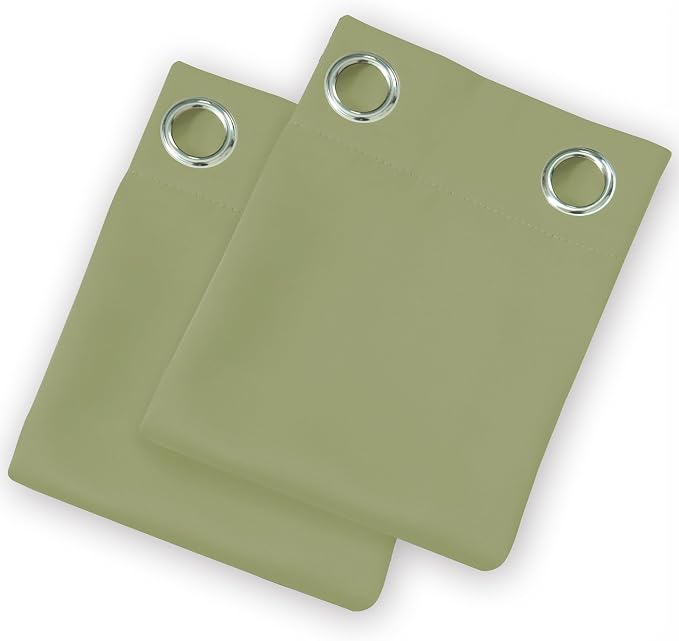 Blackout Curtains 52 x 108 inch/Sage Green Curtains Set of 2 Panels/Thermal - Image 9