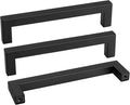 Goldenwarm 1 Pack Black Square Bar Cabinet Pull Drawer Handle Stainless Steel Modern Hardware for Kitchen and Bathroom Cabinets Cupboard,Center to Center 6-1/4in(160mm)