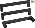 goldenwarm 100 Pack 6-1/4 Inch Black Cabinet Handles Matte Black Drawer Pulls Stainless Steel Cabinets Hardware Square Bar Modern for Kitchen Bathroom Cupboard