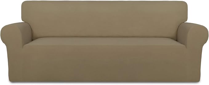 PureFit Stretch Couch Covers for Sofa Large Sofa Slipcovers Tan | 1-Piece Sofa by PureFit