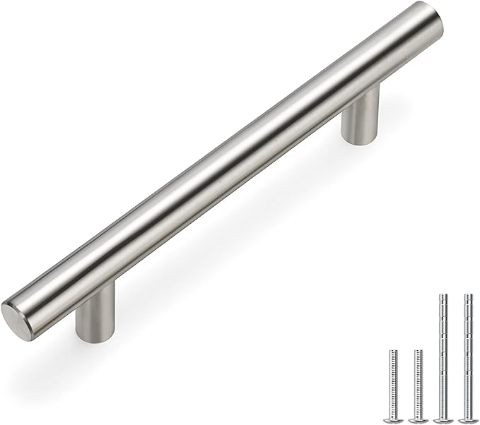 homdiy Brushed Nickel Cabinet Pulls Cabinet Handles 400 Pack, 3-1/2in(90mm) Center to Center Dresser Drawer Handles Silver Drawer Pulls for Kitchen, Bedroom, Bathroom