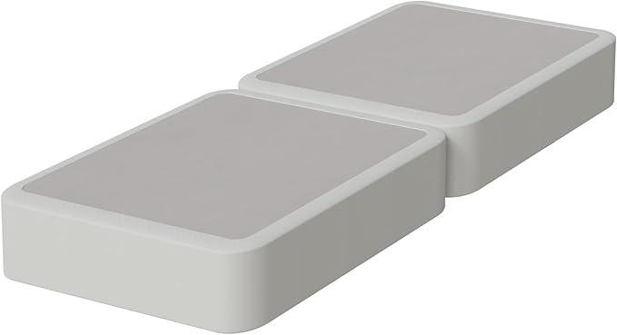 Nutan Inch Sturdy Box Spring for Mattress Support-Durable and Fully Assembled, Natural Wood Twin, White, 8" Foundation