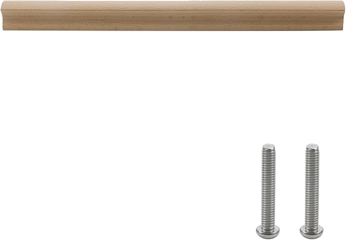 6Pcs Unfinished Beech Wood Solid Furniture Pulls Handles,Unfinished Unpainted Paintable Wooden Handles Cupboard Closet Drawer Handle Pull,Length 11.81",Hole Dis.8.82"