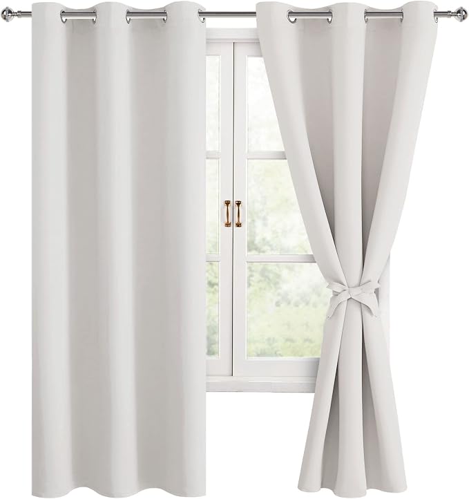Blackout Curtains for Bedroom, 42 x 72 Inches Long, 2 Panels | Thermal by Hiasan
