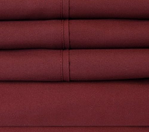 Twin Size Bed Sheets - 4 Piece 1500 Supreme Collection Fine Brushed Microfiber Deep Pocket Twin Sheet Set Bedding - 1 EXTRA PILLOW CASES, GREAT VALUE, Twin, Burgundy