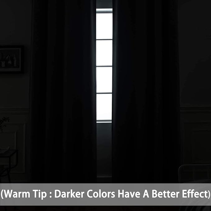 Yakamok Navy Blue Room Darkening Curtains 84 inch Sliding Door Drapes | 1 - Image 3