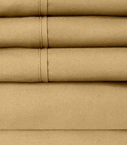 Twin Size Bed Sheets - 4 Piece 1500 Supreme Collection Fine Brushed Microfiber Deep Pocket Twin Sheet Set Bedding - 1 EXTRA PILLOW CASES, GREAT VALUE, Twin, Camel