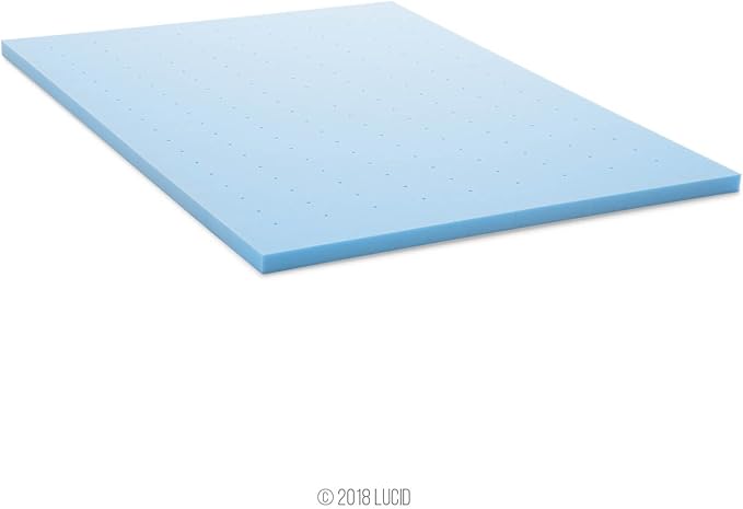 LUCID 2-Inch Ventilated Gel Infused Memory Foam Mattress Topper - Twin XL
