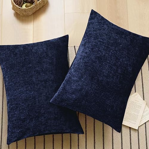 CaliTime Decorative Standard Throw Pillow Covers 26 X 20 Inches Navy Blue | - Image 6