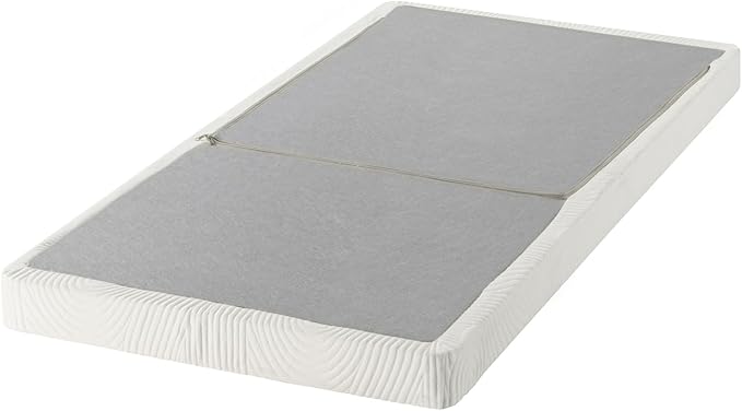 ZINUS 4 Inch Box Spring with Cover, No Assembly Mattress Foundation, Sturdy Metal Structure, Twin, White