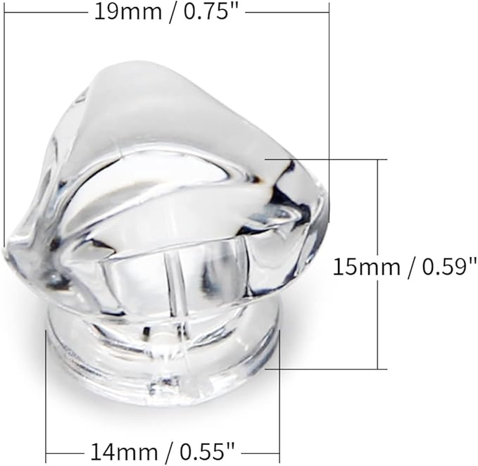 MroMax 6pcs Tiny Pull Handle Triangle Acrylic Mini Knob 19mm Diameter Clear Shiny Knob Cute Decoration for Jewelry Box, Gift Case and Makeup Box