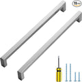 Ravinte 15 Pack Brushed Nickel Kitchen Cabinet Handles 10 Inch Cabinet Pulls Square Kitchen Hardware for Cabinet Drawer Pulls Drawer Handles Come with Screwdriver