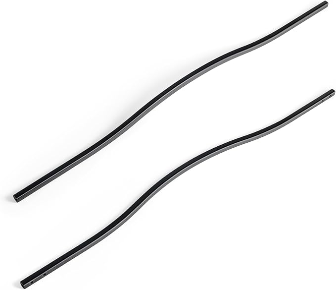 Goo-Ki Low Profile Matte Black Cabinet Pulls, Double Hole Centers (17.6''/18.9'') Zinc Alloy Handle for Drawer Cupboard Wardrobe,6 Packed