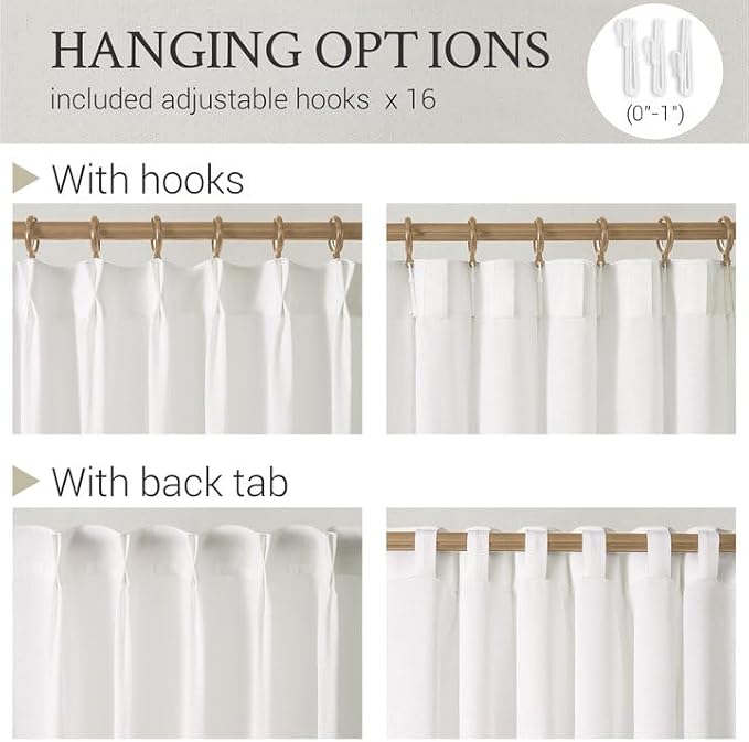 Topfinel White Boho Linen Sheer Curtains 72 Inch Length Small Window - Image 9
