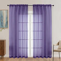 Purple Sheer Curtains 78 Inches Long 2 Panels by OVZME