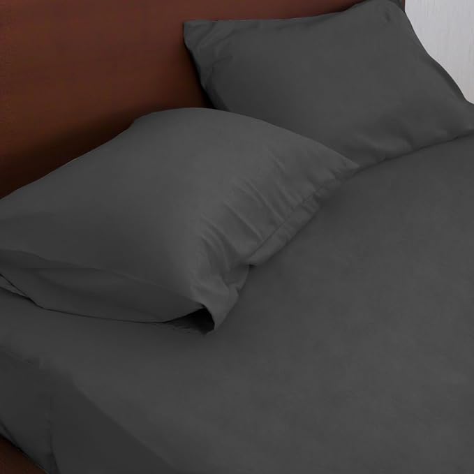 Moonsea Full Sheet Set for Extra Deep Pocket Air Mattress - Full Size Sheet Sets - Sheets with Pocket on Side - Easily Fits Extra Deep 16 in to 24 in Pillow Top Air Mattress (Black)