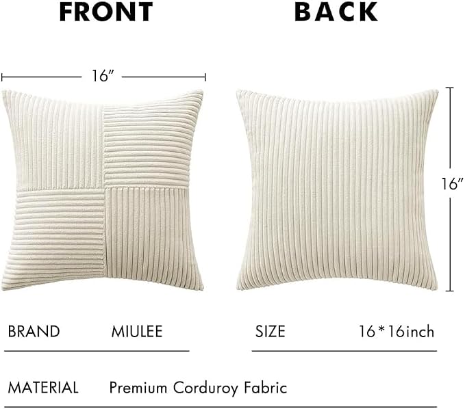 MIULEE Cream White Decorative Throw Pillow Covers - Image 7