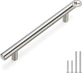 homdiy Cabinet Handles Brushed Nickel Cabinet Pulls - HD201SN Modern Drawer Handles Stainless Steel Cabinet Hardware 4-1/2in Hole Centers Kitchen Cabinet Handles Cupboard Handles