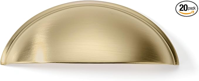 khtumeware 20 Pack 2-1/2" Drawer Pulls Champagne Bronze Cabinet Cup Pulls Kitchen Hardware Cabinet Handles Drawer Handles Knobs 2.5 inch Hole Center