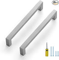 Ravinte 25 Pack Brushed Nickel Kitchen Cabinet Handles 6-1/4 Inch Cabinet Pulls Square Kitchen Hardware for Cabinet Drawer Pulls Drawer Handles Come with Screwdriver