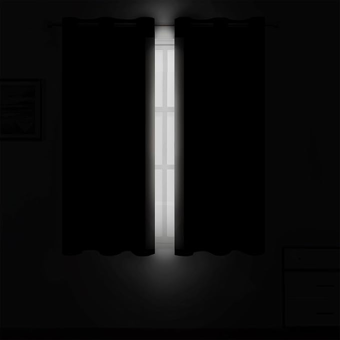 Light Beige Blackout Curtains 34 x 54 Inch Length/Set of 2 Curtain - Image 3