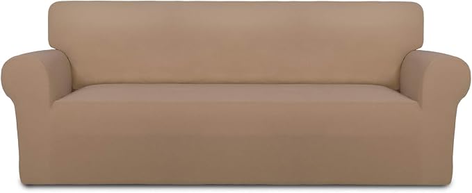 PureFit Stretch Couch Covers for Sofa Large Sofa Slipcovers Camel | 1-Piece by PureFit