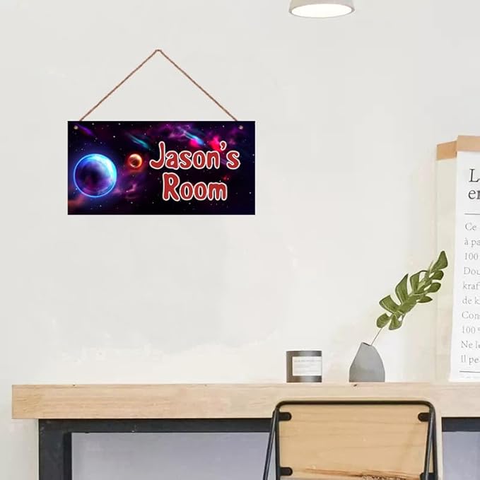Personalized Sign Outer Space Room Décor Kids Room Decor, Universe Theme Little Man Cave Decor for Nursery, Stars Nursery Decor for Toddler Baby Boys Room Girls Bedroom
