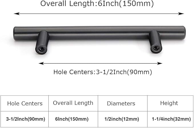 homdiy 3.5" Cabinet Handles Black Drawer Pulls - HD201BK Modern Cabinet Pulls Cabinet Hardware for Kitchen Cabinets, 10 Pack Stainless Steel Cupboard Handles