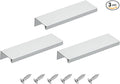 uxcell Cabinet Finger Edge Pull, 3pcs 120mm / 4.72" Aluminum Alloy Back Mount Hidden Cabinet Pulls Concealed Handle for Home Kitchen Drawer Cabinet, Silver