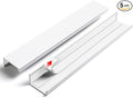 5 Pack 8 inch Self Adhesive Cabinet Pulls - Bright White Adhesive Cabinet Handles - Drawer Pulls - Finger Pulls