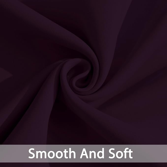 Yakamok Room Darkening Curtains 52x96 inch Length Dark Purple-Living Room | 2 - Image 7