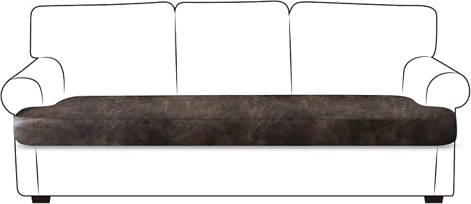 ANARACHON Leather Look Couch Cushion Covers Sofa Seat Slipcovers Sets Couches by ANARACHON