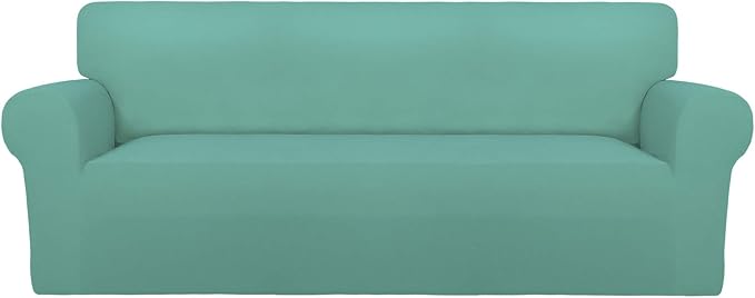 PureFit Stretch Couch Covers for Sofa Large Sofa Slipcovers Cyan | 1-Piece Sofa by PureFit