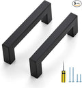 Ravinte 5 Pack Black Cabinet Pulls 3-1/2 Inch Square Kitchen Cabinet Handles Matte Black Kitchen Hardware for Drawer Pulls Drawer Handles Come with Screwdriver
