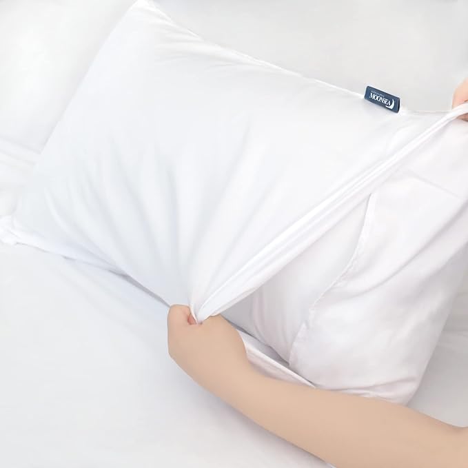 Moonsea Queen Sheet Sets Air Mattress Sheets - 3 Pieces Extra Deep Pocket Queen Sheets Sets 16 to 24 inch - Sheets with Pockets on Side - Easily Fits Extra Deep Pillow Top Air Mattress (White)