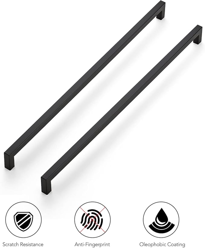 Ravinte 20 Pack 18 Inch Kitchen Square Cabinet Handles Matte Black Pulls Black Drawer Pulls Kitchen Cabinet Hardware Handles