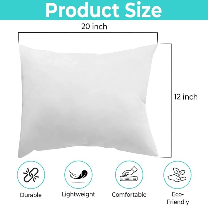 QUBA LINEN 12 x 20 Throw Pillow Insert - Image 3