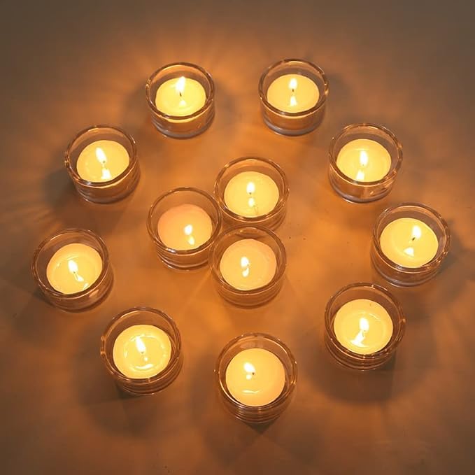 GOLDEAL 30 PCS Small Clear Glass Tealight Candle Holders,Tealight Holders Bulk Use for Weddings Parties Dinner,for 1.5" Tealight. as Well as Candle Mould…