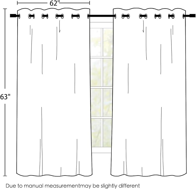 SimpleHome Sage 100% Blackout Curtains Room Darkening Living Room 63 Inch | - Image 2