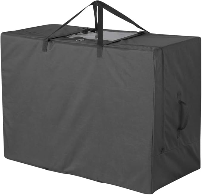 Cuddly Nest Folding Mattress Storage Bag - Heavy Duty Carry Case for Tri-Fold Guest Bed (Fits 4" Full Mattress, Black)
