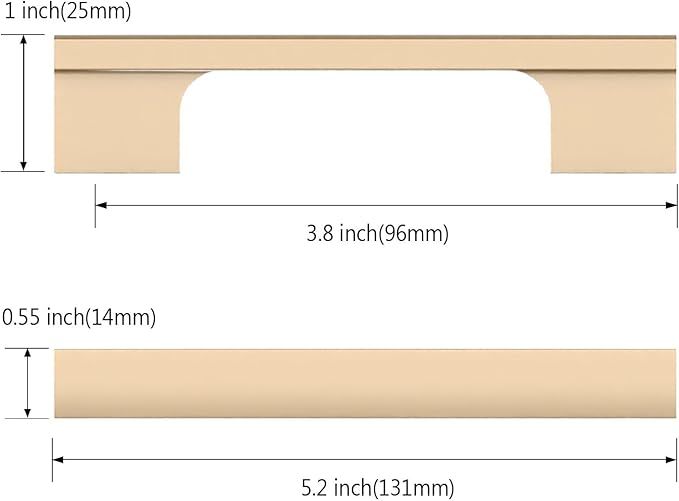 Asidrama 10 Pack 3 Inch(76mm) Champagne Gold Cabinet pulls Kitchen Cabinet Handles, Cabinet Pulls Kitchen Cabinet Hardware for Cupboard Drawer Pulls