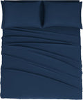 Mejoroom King Size Bed Sheet Set - Hotel Luxury 1800 Bedding Sheets & Pillowcases - 16" Deep Pocket Fitted Sheet, Soft, Breathable, Wrinkle & Fade Resistant - 4 Piece(King,Navy)
