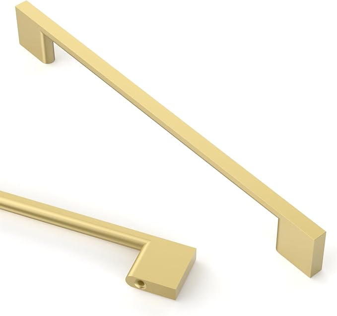 Asidrama 10 Pack 7.5 Inch(192mm) Brushed Gold Kitchen Cabinet Handles, Cabinet Pulls Kitchen Cabinet Hardware for Cupboard Drawer Pulls